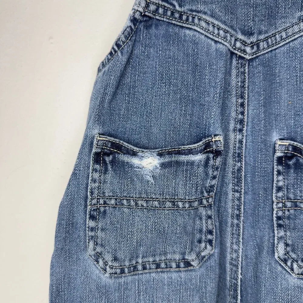 Vintage Osh Kosh B'Gosh Overalls Baby 24 Months‎ Denim Jean Vestbak Double Knee